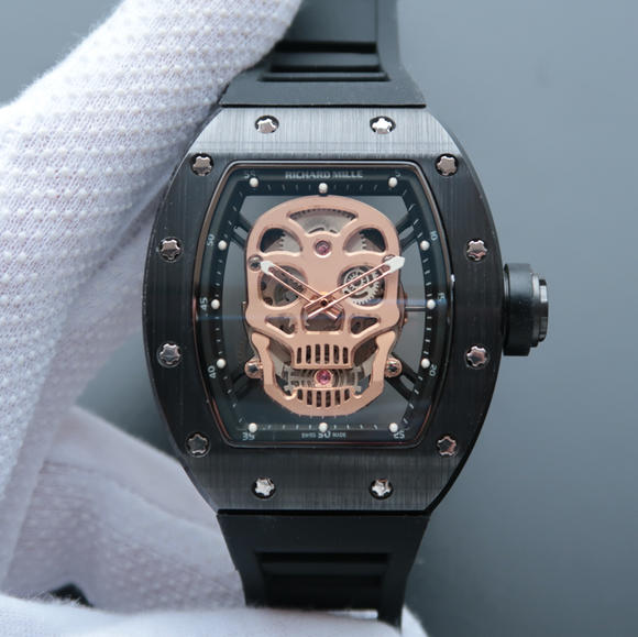理查德．米勒RM52-01镂空骷髅头男士机械手表