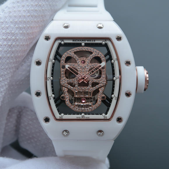 理查德．米勒RM52-01镂空骷髅头男士机械手表