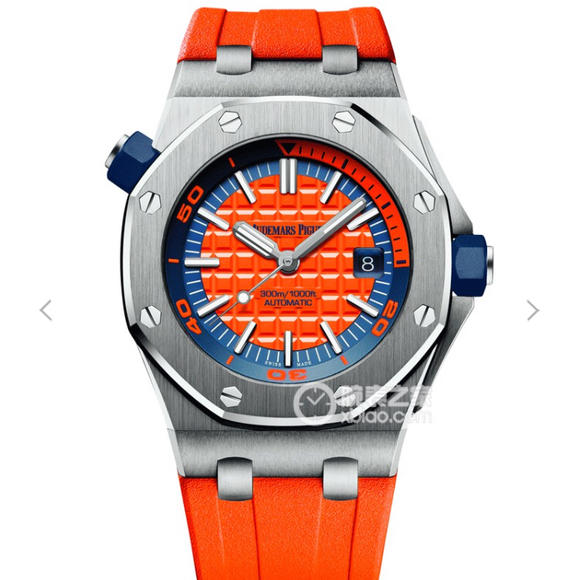 JF爱彼v8皇家橡树15710ST，2017年新款夏季彩色系列硅胶表带男士手表