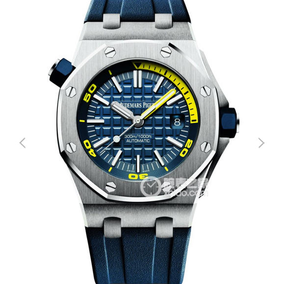 JF爱彼v8皇家橡树15710ST，2017年新款夏季彩色系列硅胶表带男士手表