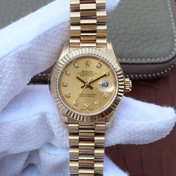 劳力士日志型31mm金色女士机械手表 