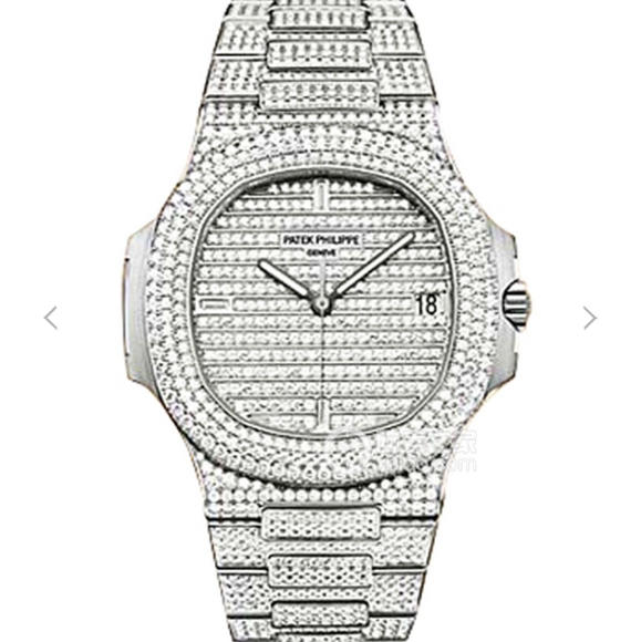 N百达翡丽Nautilus 5719/10G－010白金腕表。品牌举世闻名超凡珠宝满天星完美结合，女士手表