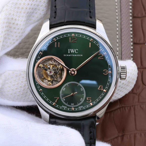 YL万国lWC葡萄牙系列lW546301绿面陀飞轮 98900型机芯腕表 1：1完美复刻男士腕表