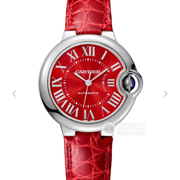 TW卡地亚亲民版中国红，蓝气球系列WSBB0022腕表，好品质，进口西铁城机械机芯 ，鳄鱼皮表带 女士腕表