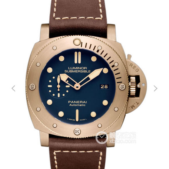 XF沛纳海Pam671/pam00671，对版深蔚蓝表盘；2，对版夜光珠 皮表带 自动机械男士手表