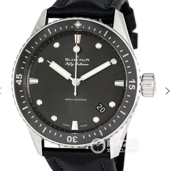 宝珀五十噚系列5000-1110-B52A，腕表采取316精钢材料，男士腕表，自动机械机芯，绢丝表带