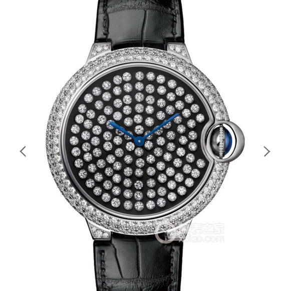 卡地亚蓝气球“舞动”高级珠宝腕表，精钢表壳，镶嵌123颗璀璨明亮式切割圆钻，女士腕表