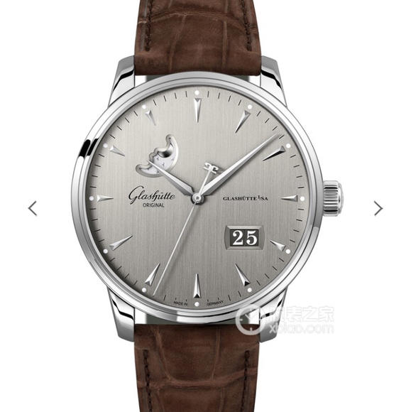 ETC格拉苏蒂原创议员大日历月相腕表，皮表带 自动机械男士腕表