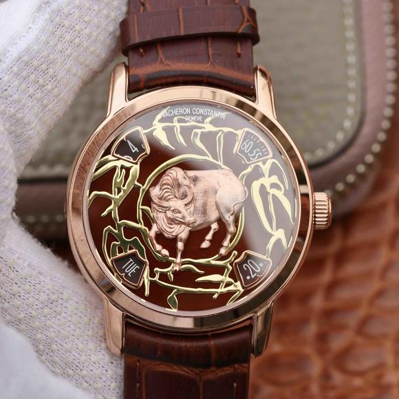 VE厂江诗丹顿艺术大师系列86073/000P-B154中国生肖牛机械腕表 皮表带 男士腕表