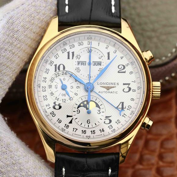GS浪琴名匠月相L2.773.4.78.3腕表 采用上海7751机芯改原装L.687型机芯 皮表带 男士腕表