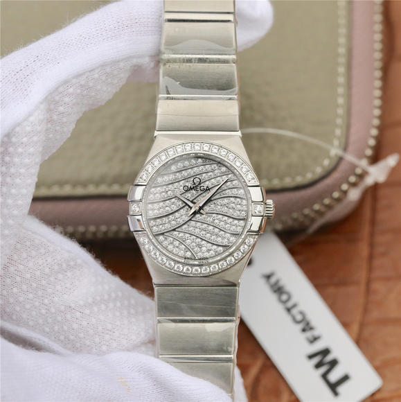 TW欧米茄女款星座系列27mm石英腕表 原装一比一开模 女士腕表 精钢表带