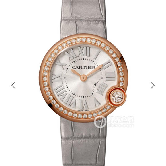 卡地亚BALLON BLANC DE CARTIER系列腕表 4点钟位置一颗光华璀璨钻石女士腕表