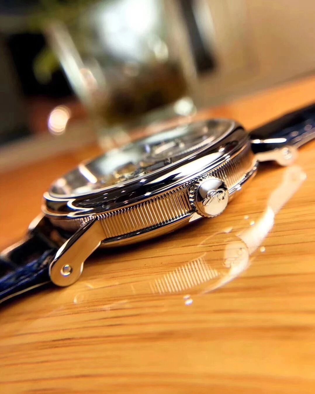 SF宝玑传世系列7057BB/11/9W6男士机械手表，1比1原装开模动能显示功能手动机械机芯，皮表带，透底