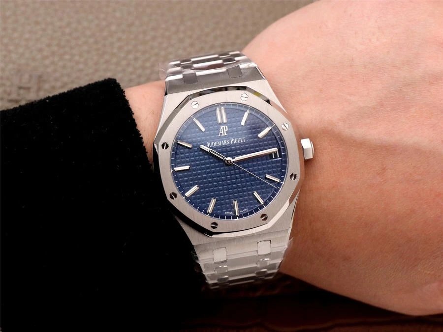 ZF厂爱彼皇家橡树15500系列钢带男士机械手表 蓝面 41mm