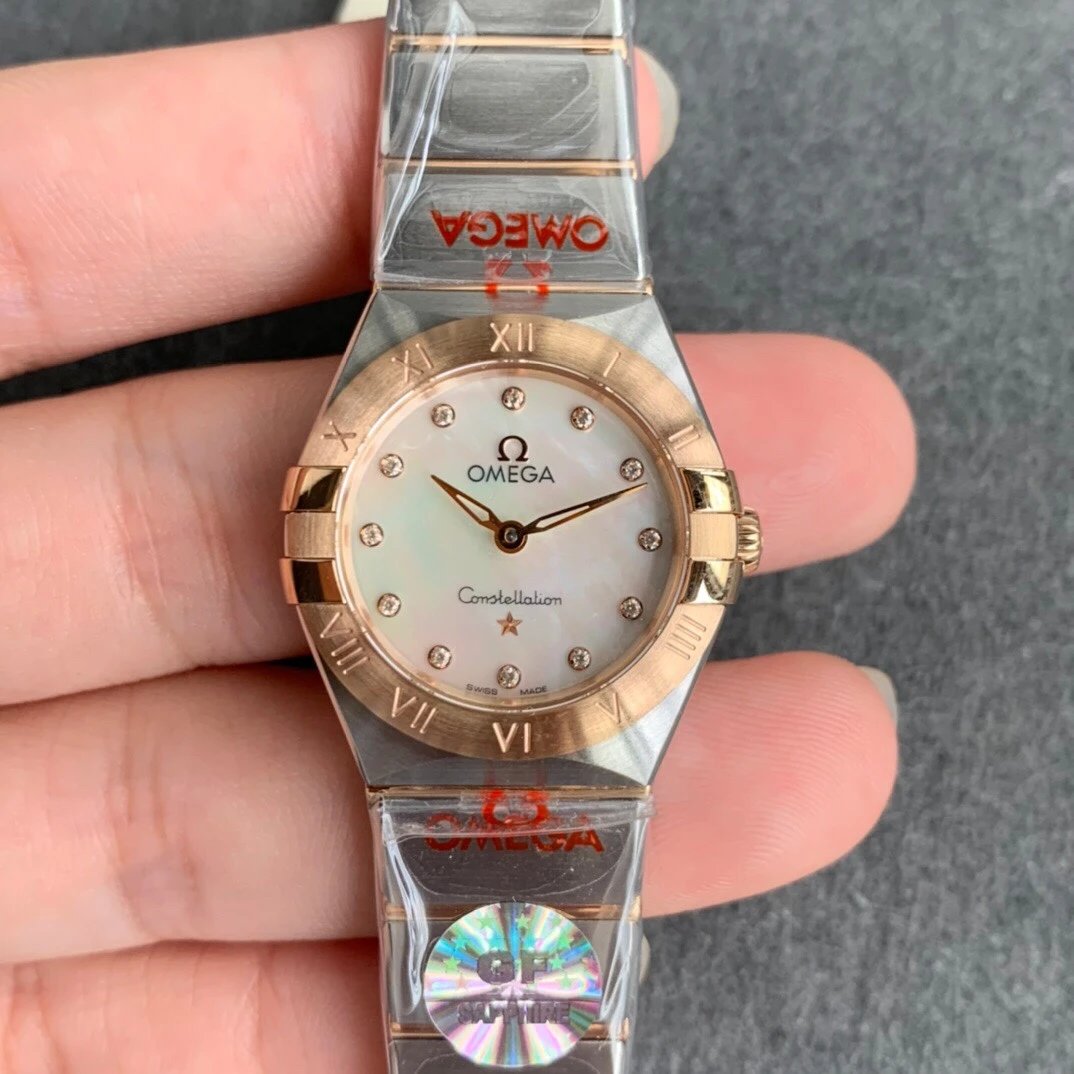 GF厂欧米茄第五代星座25mm系列女款石英18k金钢带手表